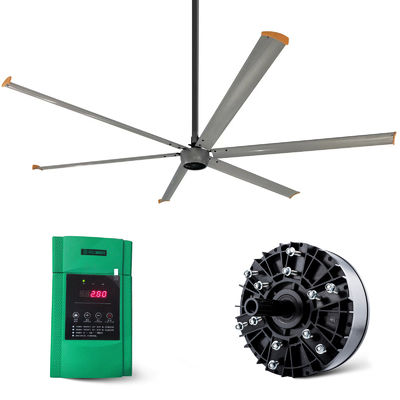 Potentes ventiladores HVLS de techo industrial para granjas de pollos 24ft 220v 1500w 1300w AMTHI