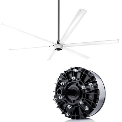 Magneto permanente ventilador de techo sincrónico HVLS grandes ventiladores para Alemania Nord por el oficial