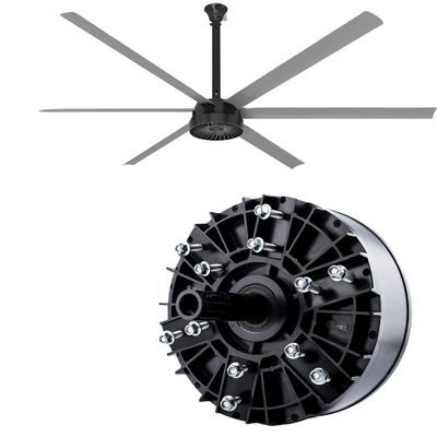 HVLS motor de corriente continua grande negro 220v 380v 1500w ventilador industrial de techo de enfriamiento grande por AMCLING