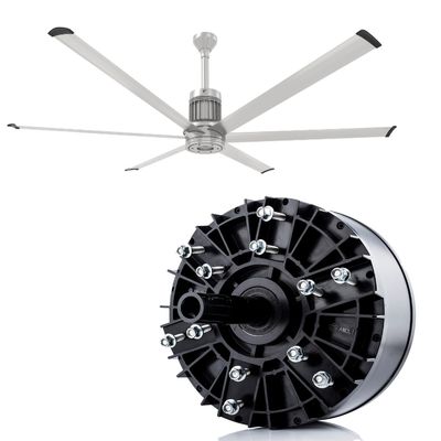 Gran refrigeración industrial HVLS ventiladores 380v grandes motores de 3 fases con palas de aluminio